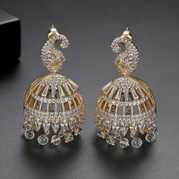 Banquet Bell Hollow Ladies Pearl Pendant Earrings Wholesale Nihaojewelry sku image 1