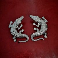 New 925 Silver Needle Earrings Crocodile Pattern Earrings Exaggerated Crocodile Earrings Wholesale Nihaojewelry sku image 1