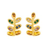 Creative Ear Clips Without Pierced Butterfly Earrings Fashion Simple Leaf Olive Leaf Earrings Wholesale Nihaojewelry sku image 2