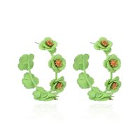 Fashion New Earrings Geometric C Shape Cute Flower Handmade Candy Color Wreath Earrings Wholesale Nihaojewelry sku image 1