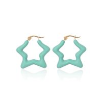 Candy Color Fashion Childlike Star Earring Five-pointed Star Long Resin Earrings Wholesale Nihaojewelry sku image 2