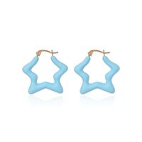 Candy Color Fashion Childlike Star Earring Five-pointed Star Long Resin Earrings Wholesale Nihaojewelry sku image 3