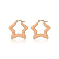 Candy Color Fashion Childlike Star Earring Five-pointed Star Long Resin Earrings Wholesale Nihaojewelry sku image 4