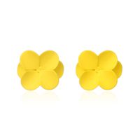 Korea's Style Candy Color Ear Accessories Fashion Flower Earrings Wild Color Small Petal Earrings For Women Nihaojewelry sku image 1