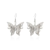 Fashion  Hot Sale Models Zircon Earrings  Gold Three-dimensional Butterfly Earrings For Women Nihaojewelry sku image 2