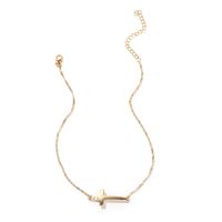 Fashion Women's Necklace Simple Cross Pendant Necklace Punk Short Clavicle Chain Nihaojewelry sku image 1