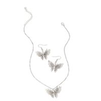 Fashion Golden Clavicle Chain Exquisite Three-dimensional Butterfly Earrings Titanium Steel Necklace Set Wholesale Nihaojewelry sku image 2