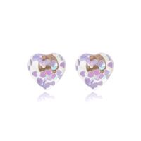 Nueva Moda Amor Pendientes De Resina Transparente Geométrica En Forma De Corazón 925 Pendientes De Aguja De Plata Al Por Mayor Nihaojewelry sku image 1