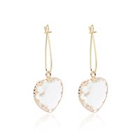 Korean Fashion Trendy Transparent Glass Diamond Earrings Love Heart-shaped Niche Sweet Earrings Wholesale Nihaojewelry sku image 1