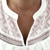 الأزياء جديد الذهب سبائك الترقوة سلسلة الرجعية بسيطة الإنجليزية إلكتروني المرأة قلادة قلادة Nihaojewelry main image 2