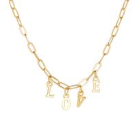 الأزياء جديد الذهب سبائك الترقوة سلسلة الرجعية بسيطة الإنجليزية إلكتروني المرأة قلادة قلادة Nihaojewelry main image 3