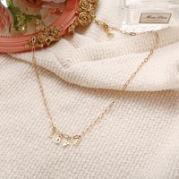 الأزياء جديد الذهب سبائك الترقوة سلسلة الرجعية بسيطة الإنجليزية إلكتروني المرأة قلادة قلادة Nihaojewelry main image 4
