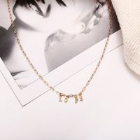 Fashion New Gold Alloy Clavicle Chain Retro Simple English Letter Women's Pendant Necklace Nihaojewelry main image 5