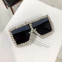 Trendy Diamond-studded Cool Big Box Sunglasses Women Fashion Sunglasses Wholesale Nihaojewelry main image 4