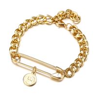New Head Pendant Paper Clip Chain Bracelet Creative Metal Alloy Gold Bracelet Wholesale Nihaojewelry main image 1