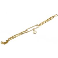 New Head Pendant Paper Clip Chain Bracelet Creative Metal Alloy Gold Bracelet Wholesale Nihaojewelry main image 3