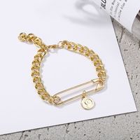 New Head Pendant Paper Clip Chain Bracelet Creative Metal Alloy Gold Bracelet Wholesale Nihaojewelry main image 5