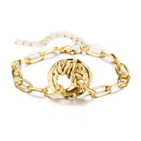 New Creative Geometric Hollow Gold Alloy Bracelet Retro Metal Chain Bracelet Wholesale main image 3