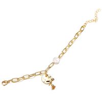 New Creative Pearl Disc Rose Flower Bracelet Retro Metal Alloy Chain Bracelet Wholesale Nihaojewelry main image 4