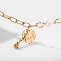 New Creative Pearl Disc Rose Flower Bracelet Retro Metal Alloy Chain Bracelet Wholesale Nihaojewelry main image 5