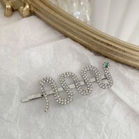 Fashionable And Exquisite Full Diamond Snake-shaped Hairpin Dark Black Retro Hair Clip Wholesale Nihaojewelry main image 5