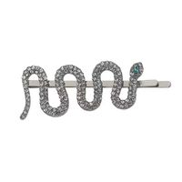 Fashionable And Exquisite Full Diamond Snake-shaped Hairpin Dark Black Retro Hair Clip Wholesale Nihaojewelry main image 6