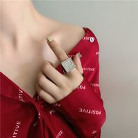 Flashing Diamond Square Ring Fashionable Middle Index Finger Ring Wholesale Nihaojewelry main image 1
