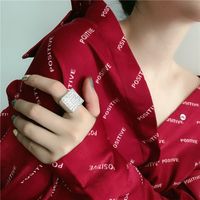 Flashing Diamond Square Ring Fashionable Middle Index Finger Ring Wholesale Nihaojewelry main image 4