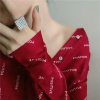 Flashing Diamond Square Ring Fashionable Middle Index Finger Ring Wholesale Nihaojewelry main image 5