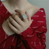Flashing Diamond Square Ring Fashionable Middle Index Finger Ring Wholesale Nihaojewelry main image 6