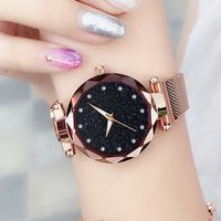 Mode Sternen Himmel Magnet Gürtel Quarz Damen Armband Uhr Lazy Milan Mit Schulmädchen Strass Uhr Watch main image 4