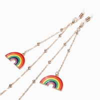 Fashion Simple Golden Rainbow Color Retaining Bead Glasses Chain Metal Chain Wholesale Nihaojewelry main image 4