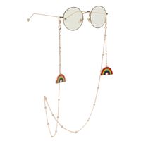 Fashion Simple Golden Rainbow Color Retaining Bead Glasses Chain Metal Chain Wholesale Nihaojewelry main image 5
