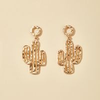 Europäische Und Amerikanische Mode Persönlichkeit Kreative Legierung Diamant Mit Perlen Kaktus Ohrringen Mädchen Herz Koreanische Ohrringe sku image 2
