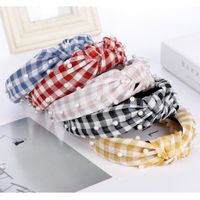 Korean Style Sub-stripe Headband Nails Pearl Cross Elastic Fabric Head Buckle Headband Wholesale Nihaojewelry main image 6