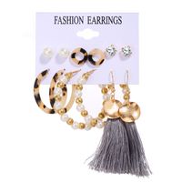 Hot-selling Pearl Tassel Earrings Set 6 Pairs Of Creative Retro Simple Earrings Wholesale Nihaojewelry sku image 1