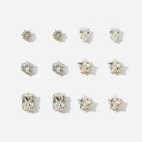 Hot-selling Geometric Zircon 6 Pairs Of Earrings Set Creative Retro Simple Embedded Diamond Earrings Wholesale Nihaojewelry sku image 1