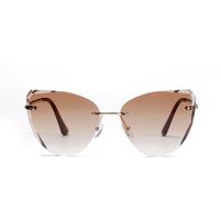 Fashion Borderless Diamond Trim Retro Sunglasses For Women New Color Ocean Film Sunglasses For Women sku image 1