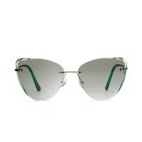 Fashion Borderless Diamond Trim Retro Sunglasses For Women New Color Ocean Film Sunglasses For Women sku image 2