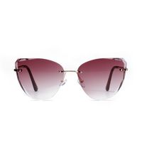 Fashion Borderless Diamond Trim Retro Sunglasses For Women New Color Ocean Film Sunglasses For Women sku image 4