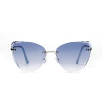 Fashion Borderless Diamond Trim Retro Sunglasses For Women New Color Ocean Film Sunglasses For Women sku image 5