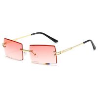 Fashion New Metal Frame Sunglasses For Women Large Frame Sunglasses Diamond Cut Gradient Color Sunglasses Nihaojewelry sku image 2