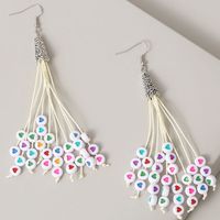 Long Love Beaded Tassel Earrings For Women Creative Ancient Silver Needle Earrings Jewelry main image 3