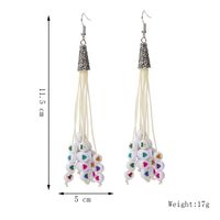 Long Love Beaded Tassel Earrings For Women Creative Ancient Silver Needle Earrings Jewelry main image 5