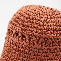 Hat For Women Summer New Hand-woven Sun-shading Hat Fisherman Hat Korean Outing Solid Color Foldable Straw Hat main image 4