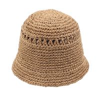 Hat For Women Summer New Hand-woven Sun-shading Hat Fisherman Hat Korean Outing Solid Color Foldable Straw Hat main image 6