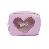 Korean Fashion Transparent Laser Diamond Love Cosmetic Bag Girl Heart Large Capacity Travel Storage Cute Bag Nihaojewelry main image 6