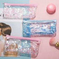 Fashion New Korean Storage Bag Transparent Waterproof Cosmetic Bag For Girls Cartoon Simple Zipper Toiletry Bag Storage Bag main image 3
