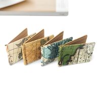 Korean Simple New Wallet Map Pattern Leather Gold Clip Unisex Coin Purse Multifunctional Card Holder Nihaojewelry main image 5