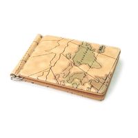 Korean Simple New Wallet Map Pattern Leather Gold Clip Unisex Coin Purse Multifunctional Card Holder Nihaojewelry main image 3